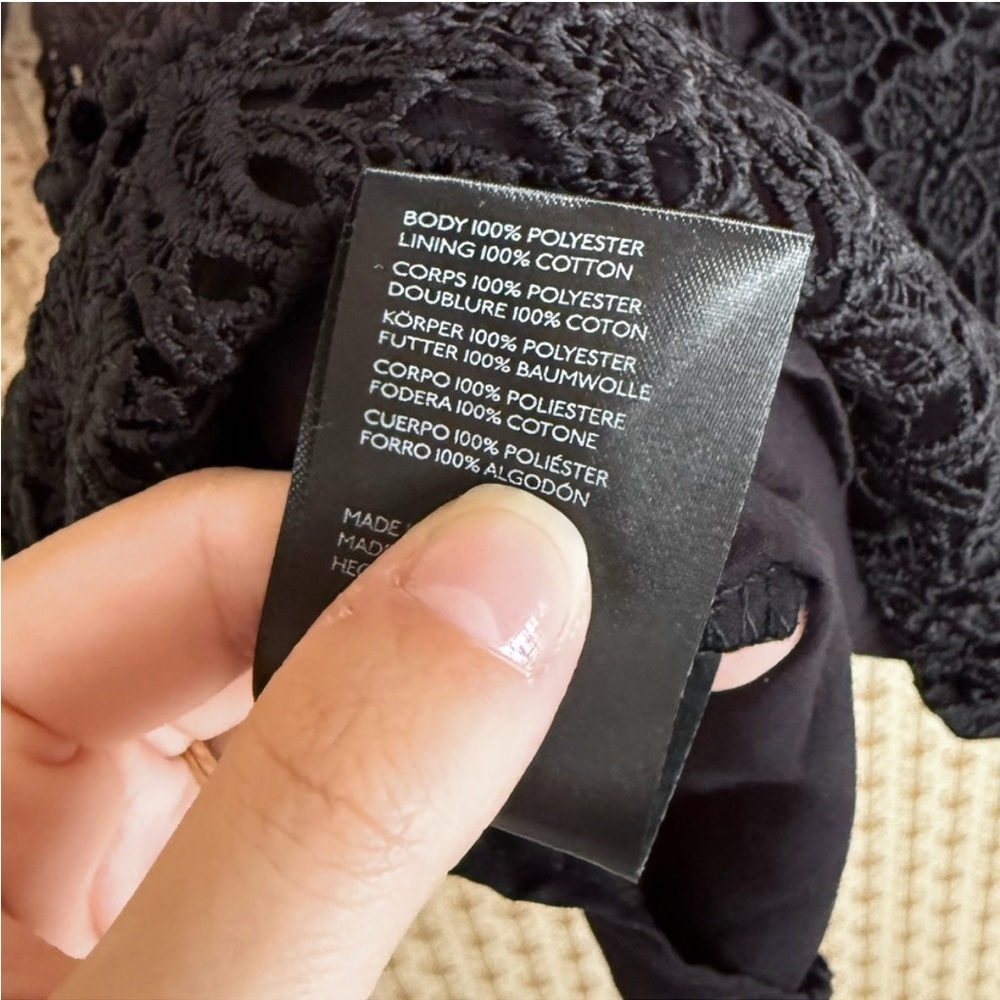 Anthropologie Maeve Off The Shoulder
Cutwork Top Black Lace Short Sleeve XS - Picture 5 of 6